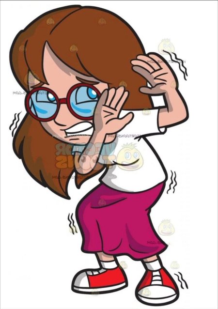 Испуганная девушка рисунок