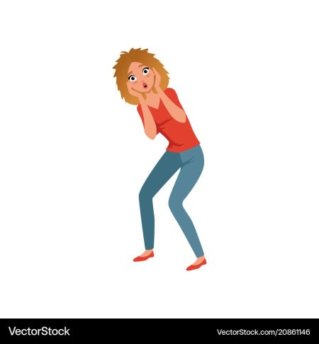 Испуганная девушка мультяшная