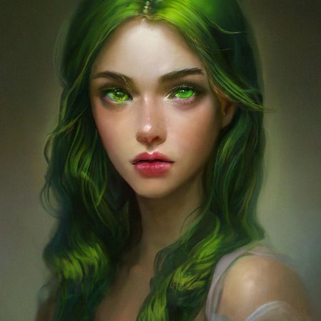 Девушка с зелёными волосами