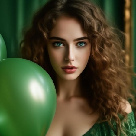 Красивая девушка с зелеными глазами