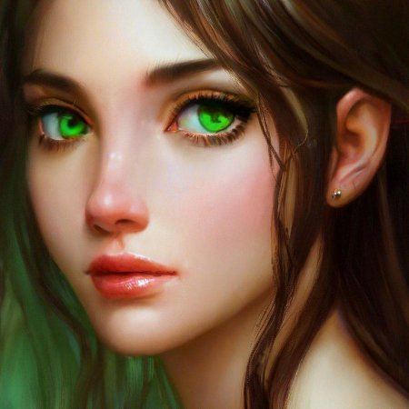Красивая девушка с зелеными глазами