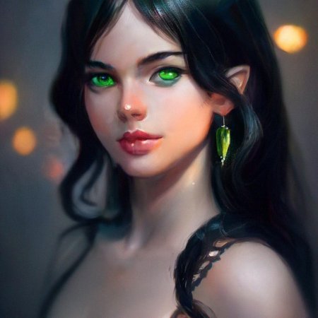 Брюнетка с зелеными глазами