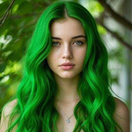 Девочка с зелеными волосами