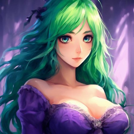 Аниме девушка с зелеными волосами