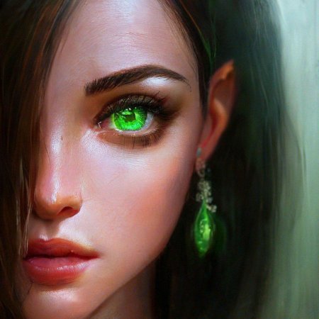 Брюнетка с зелеными глазами