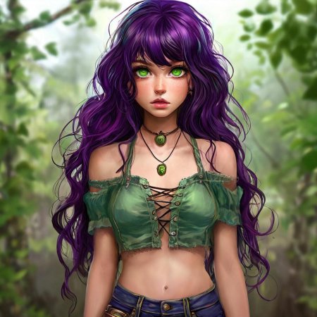 Девушка с фиолетовыми волосами