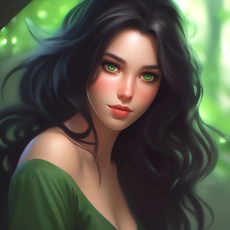 Брюнетка с зелеными глазами