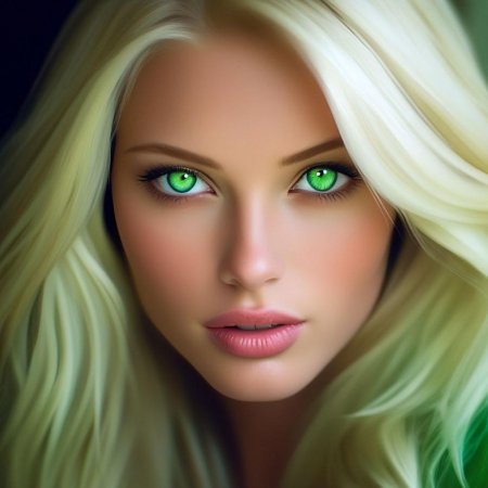 Блондинка с зелёными глазами