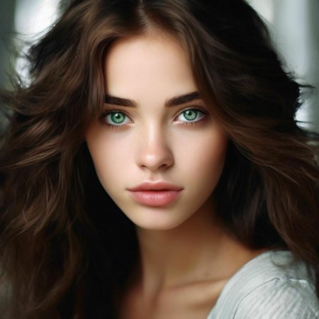 Девушка с зелёными глазами и русыми волосами