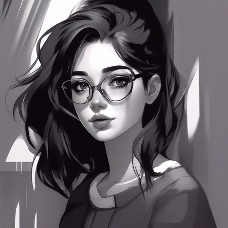 Рисунок девушка в очках