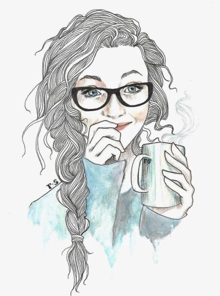 Девушка в очках рисунок