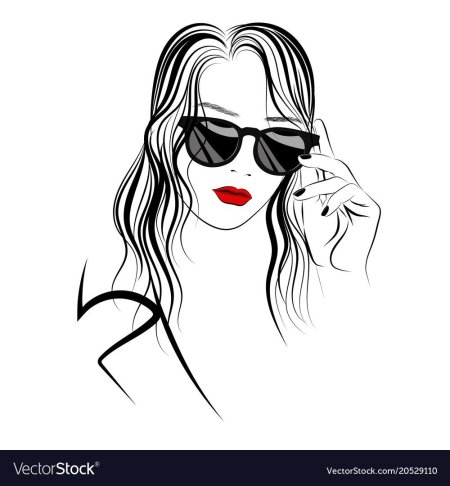 Девушка в очках рисунок