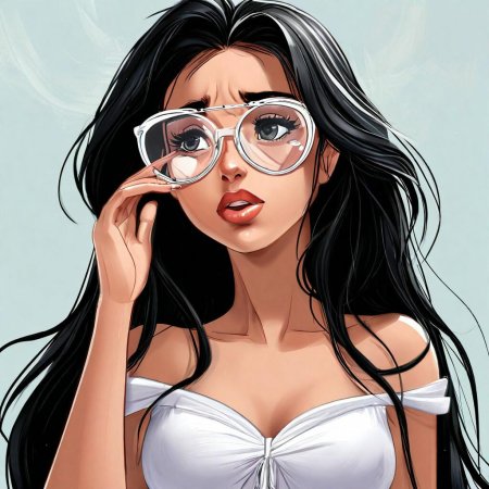 Мультяшная девушка брюнетка