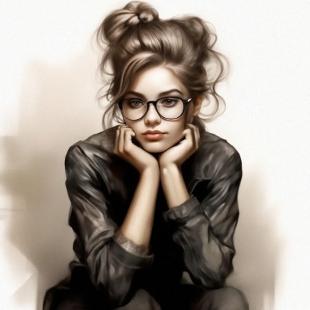 Рисунок девушка в очках