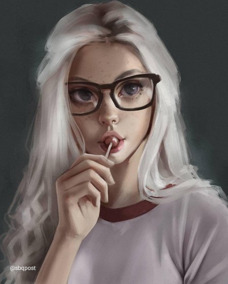 Девушка в очках арт