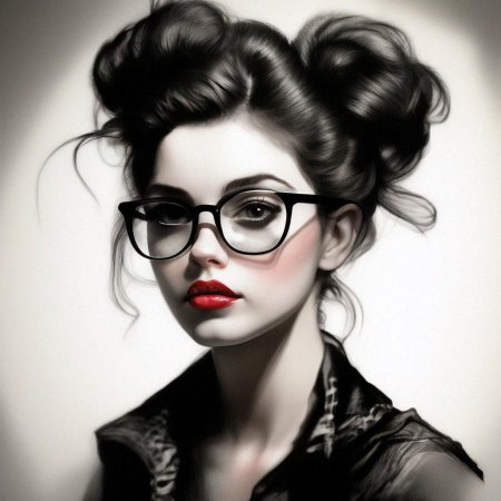 Девушка с пучком