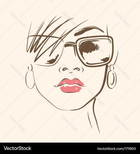 Женщина в очках рисунок
