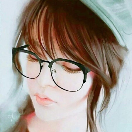 Девушка в очках рисунок