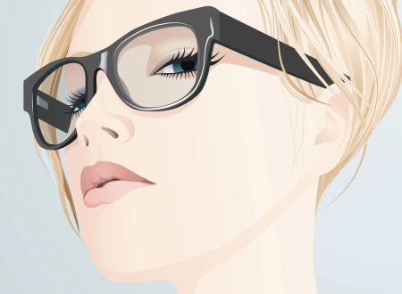 Женщина в очках рисунок