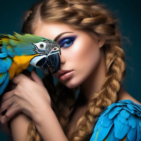 Попугай ара голубой