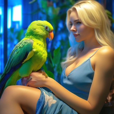 Ожереловый зеленый попугай