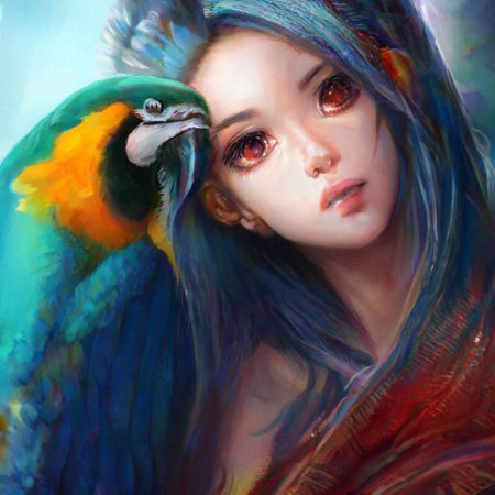 Девочка попугай
