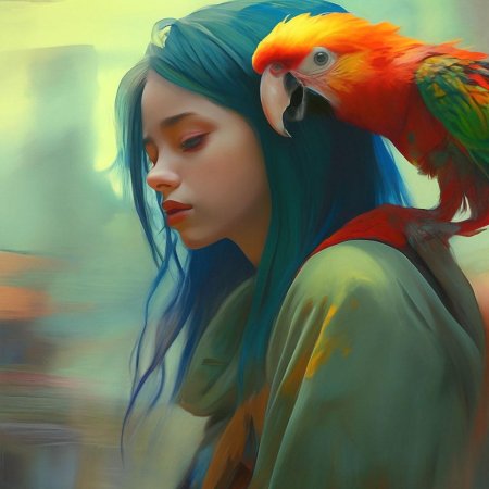 Девочка с попугаем