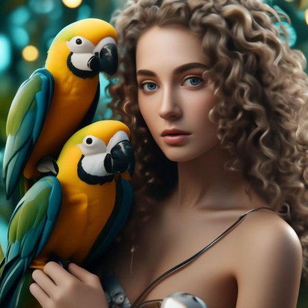 Девочка с попугаем