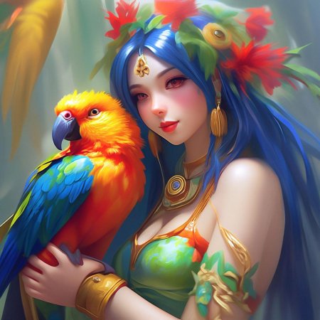 Девочка с попугаем