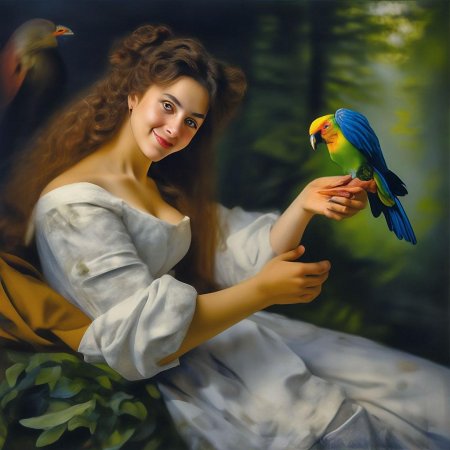Гюстав Курбе дама с попугаем