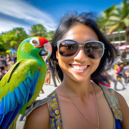 Разноцветные попугаи