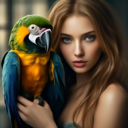 Девушка с птицей