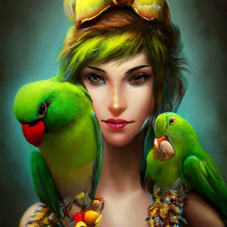 Ожереловый попугай арт