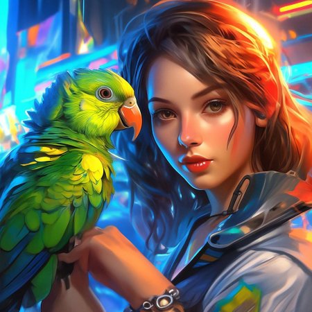 Девушка в стиле киберпанк