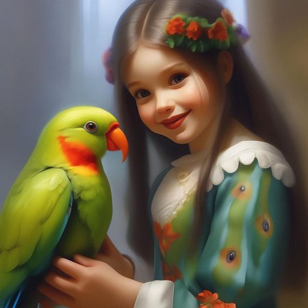 Девочка с птичкой