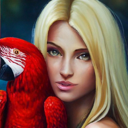 Попугай красный ара