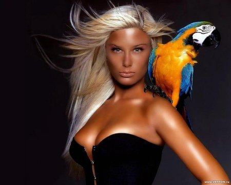 Девушка с попугаем