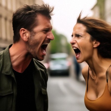 Девушка кричит на парня