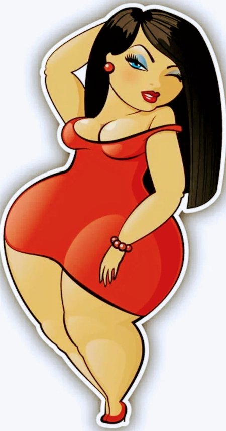 Полные мультяшные девушки