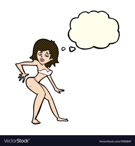 Женщины в купальнике cartoon