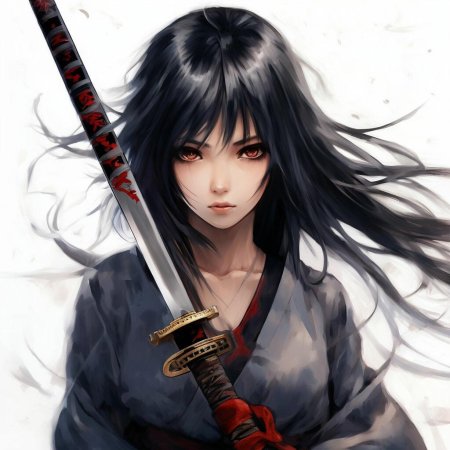 Аниме девушка с катаной