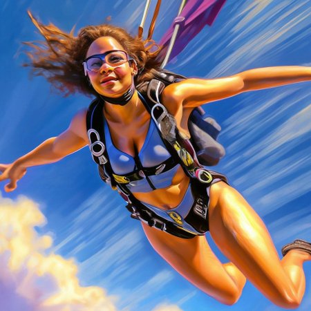 Девушка с парашютом