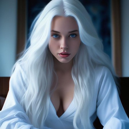 Девушка с белыми волосами