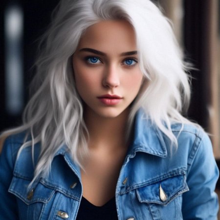 Красивая девушка с белыми волосами