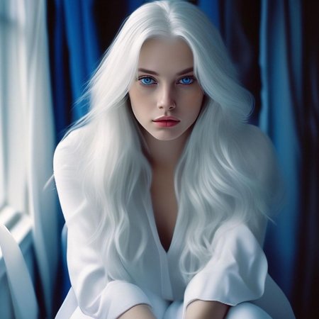 Длинные белые волосы