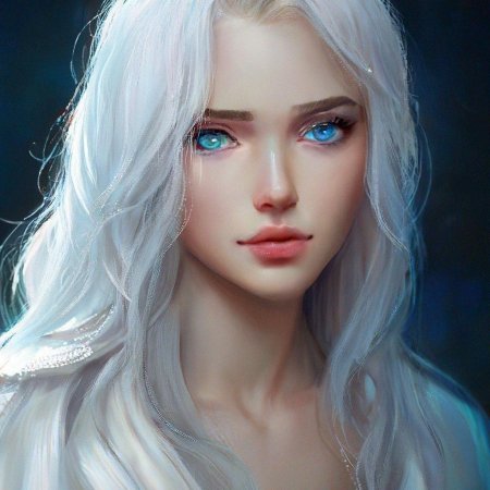 Арт девушка с белыми волосами