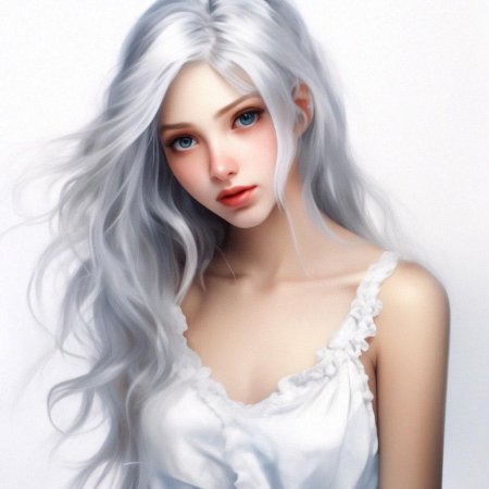 Белые длинные волосы