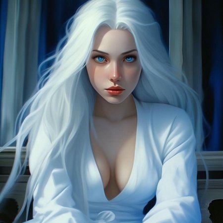 Девушка с белыми волосами