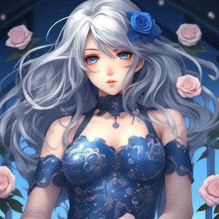 Аниме девушка с серыми волосами