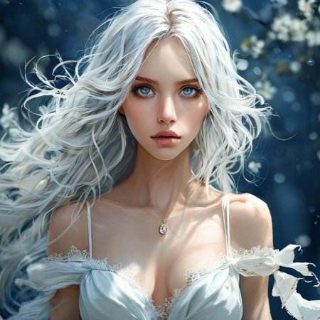 Девушка с белыми волосами